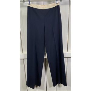New Escada Women's 100% Pure New Wool Dress Pants Blue Flare Size 28x34
